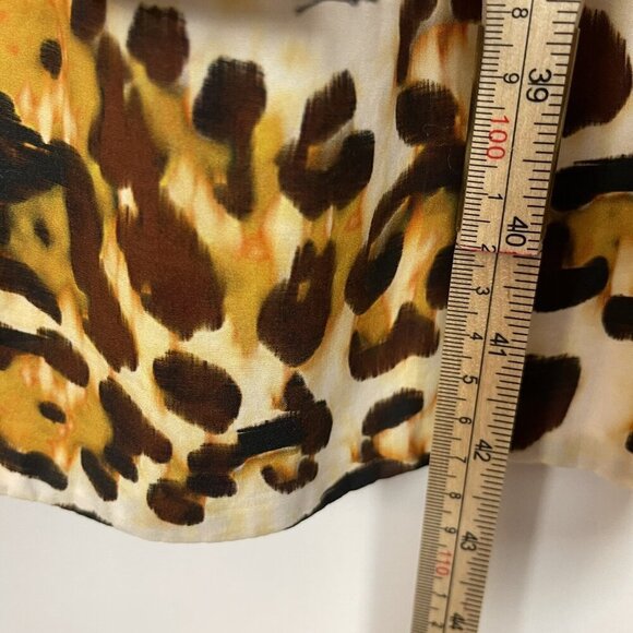 CF Goldman Leopard Corset Midi Dress Womens Size 0 Ruffle Cheetah - Picture 10 of 10